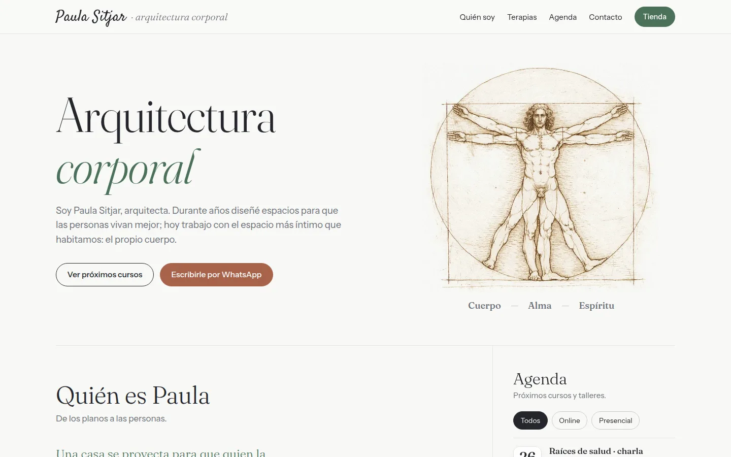 Página de inicio de paulasitjar.com